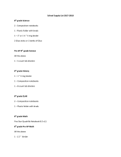 2017-2018 School Supply List