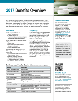 Benefits Overview 2017 for Faculty and Staff Candidates