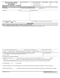 SOLICITATION, OFFER, AND AWARD (Construction