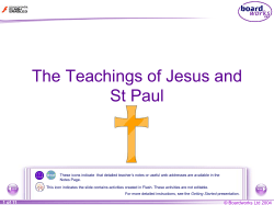 The Teachings of Jesus and St Paul