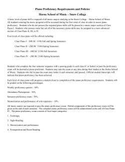 Piano Proficiency Requirements