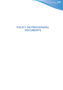 policy on procedural documents