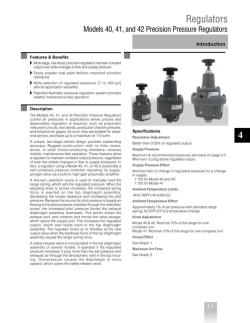 Pneumatic Precision Pressure Regulators 40,41,42