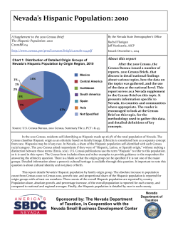 Nevada`s Hispanic Population: 2010
