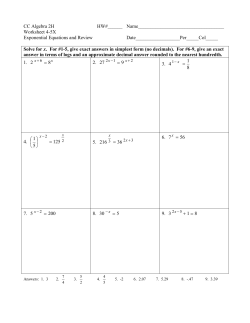 CC Algebra 2H HW#______