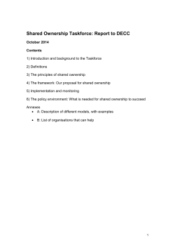Shared Ownership Taskforce: Report to DECC
