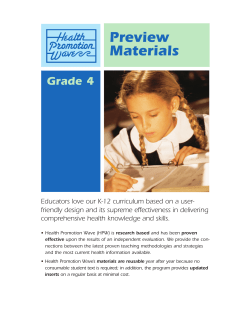 Grade 4 Community Health Session