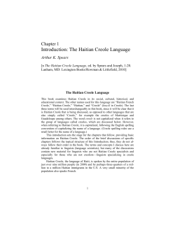 The Haitian Creole Language