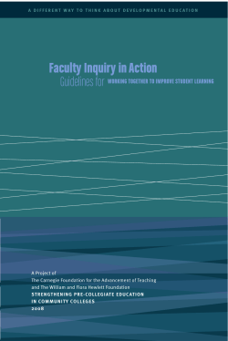 Faculty Inquiry in Action - Carnegie Foundation Archive