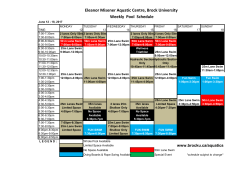 Pool Schedule - Brock University