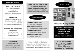 ENTRY FORM Official Opening Total Prize Money $5,000+