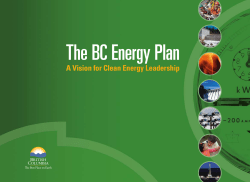 BC Energy Plan: A Vision for Clean Energy Leadership