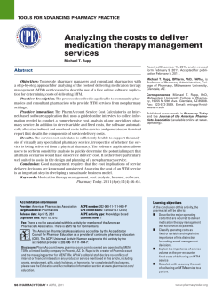 Analyzing the costs to deliver medication therapy management