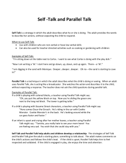 Self -Talk and Parallel Talk