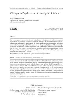 Changes in Psych-verbs: A reanalysis of little v