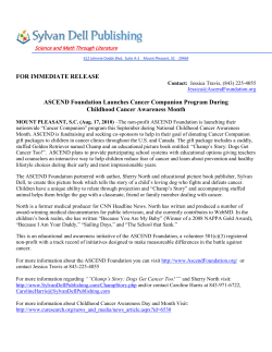 FOR IMMEDIATE RELEASE ASCEND Foundation Launches