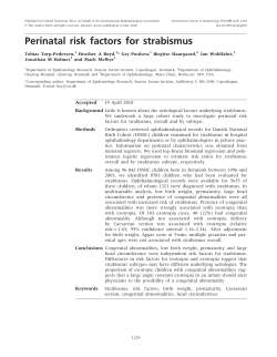 Perinatal risk factors for strabismus