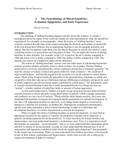2 The Neurobiology of Moral Sensitivity: Evolution, Epigenetics, and