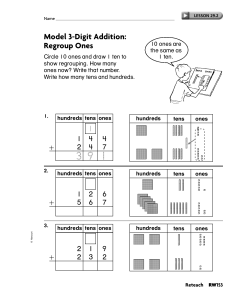 Model 3-Digit Addition: Regroup Ones