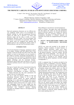 THE PHONETIC LABELING ON READ AND SPONTANEOUS