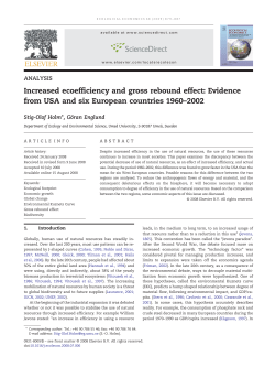Increased ecoefficiency and gross rebound effect: Evidence from