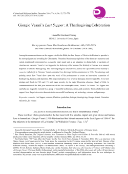 Giorgio Vasari`s Last Supper: A Thanksgiving Celebration