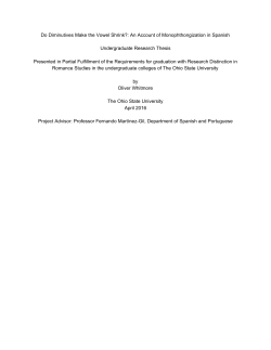 Do Diminutives Make the Vowel Shrink?: An Account of