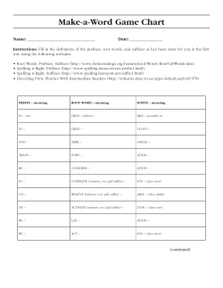 Make-a-Word Game Chart