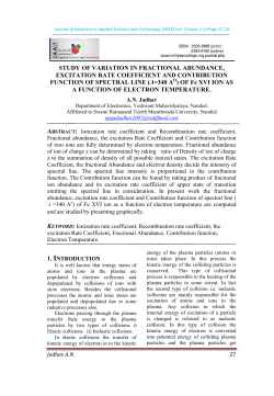 STUDY OF VARIATION IN FRACTIONAL ABUNDANCE