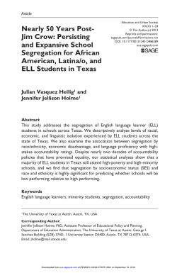 Nearly 50 Years Post- Jim Crow: Persisting and