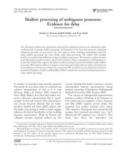Shallow processing of ambiguous pronouns: Evidence for delay