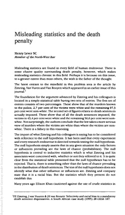 Misleading statistics and the death penalty