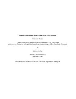 Shakespeare and the Reinvention of the Court Masque Research