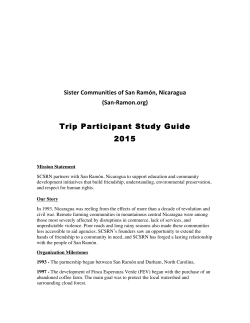 Study Guide - Sister Communities of San Ram&oacute;n, Nicaragua