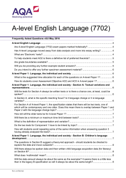 AS and A-level English Language Frequently asked questions