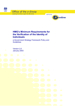 HMG`s Minimum Requirements for the Verification of the Identity of