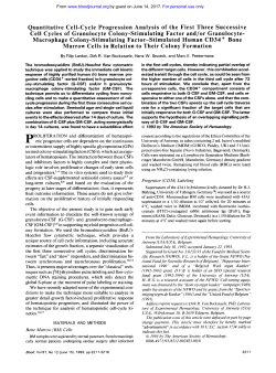 Quantitative Cell-Cycle Progression Analysis of the First Three