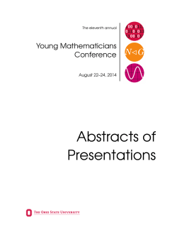 2014-YMC-abstracts - Young Mathematicians Conference