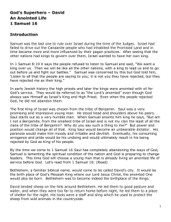 David An Anointed Life 1 Samuel 16 Introduction