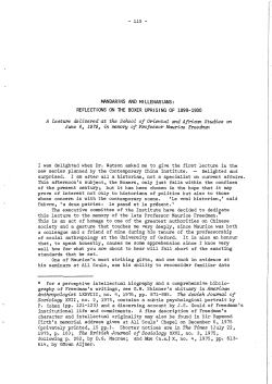 mandarins and millenarians: reflections on the boxer uprising of