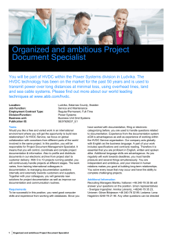 Organized and ambitious Project Document Specialist