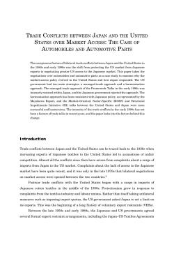 TRADE CONFLICTS BETWEEN JAPAN AND THE UNITED STATES