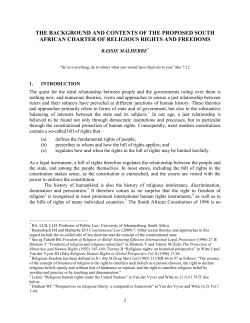 The Background and Contents of the Proposed South African