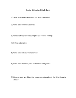 Chapter 11, Section 3 Study Guide 1.) What is the American System