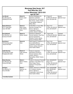 Mississippi State Senate 2017 Post Office Box 1018 Jackson
