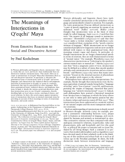 The Meanings of Interjections in Q`eqchi` Maya
