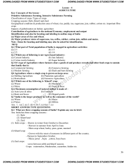 CBSE Class 10 Geography Agriculture