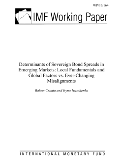 Determinants of Sovereign Bond Spreads in Emerging Markets