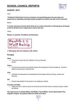 school council reports - Berwick Fields Primary School