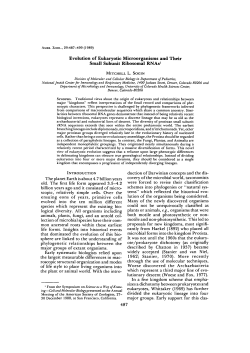Evolution of Eukaryotic Microorganisms and Their Small Subunit
